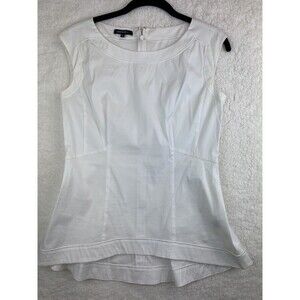 LAFAYETTE 148 Size 0 White Structured Sleeveless Blouse Top Career